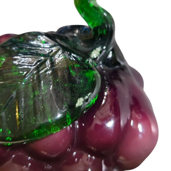 Vintage Handcrafted Glass Grape Cluster Sculpture Paperweight Decor - Picture 3 of 12